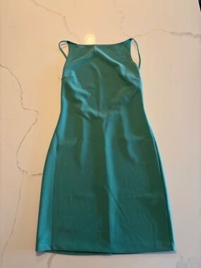 High Neck Green Dress